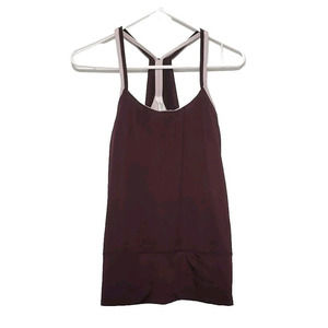 Lululemon No Limits Tank Top Womens Size 4 Racerback Built In Bra Maroon Pink